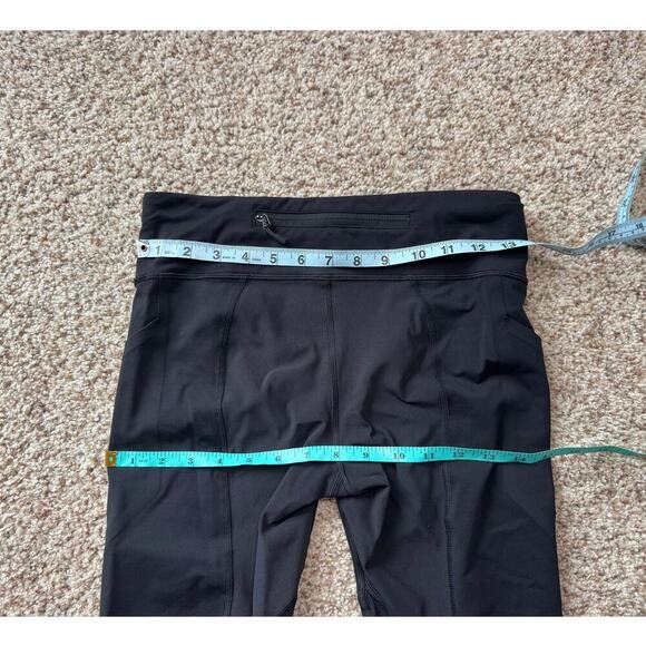LULULEMON Athletica Wunder Train Cropped Tights/leggings w/ Pockets, Black; 6 - Picture 4 of 8